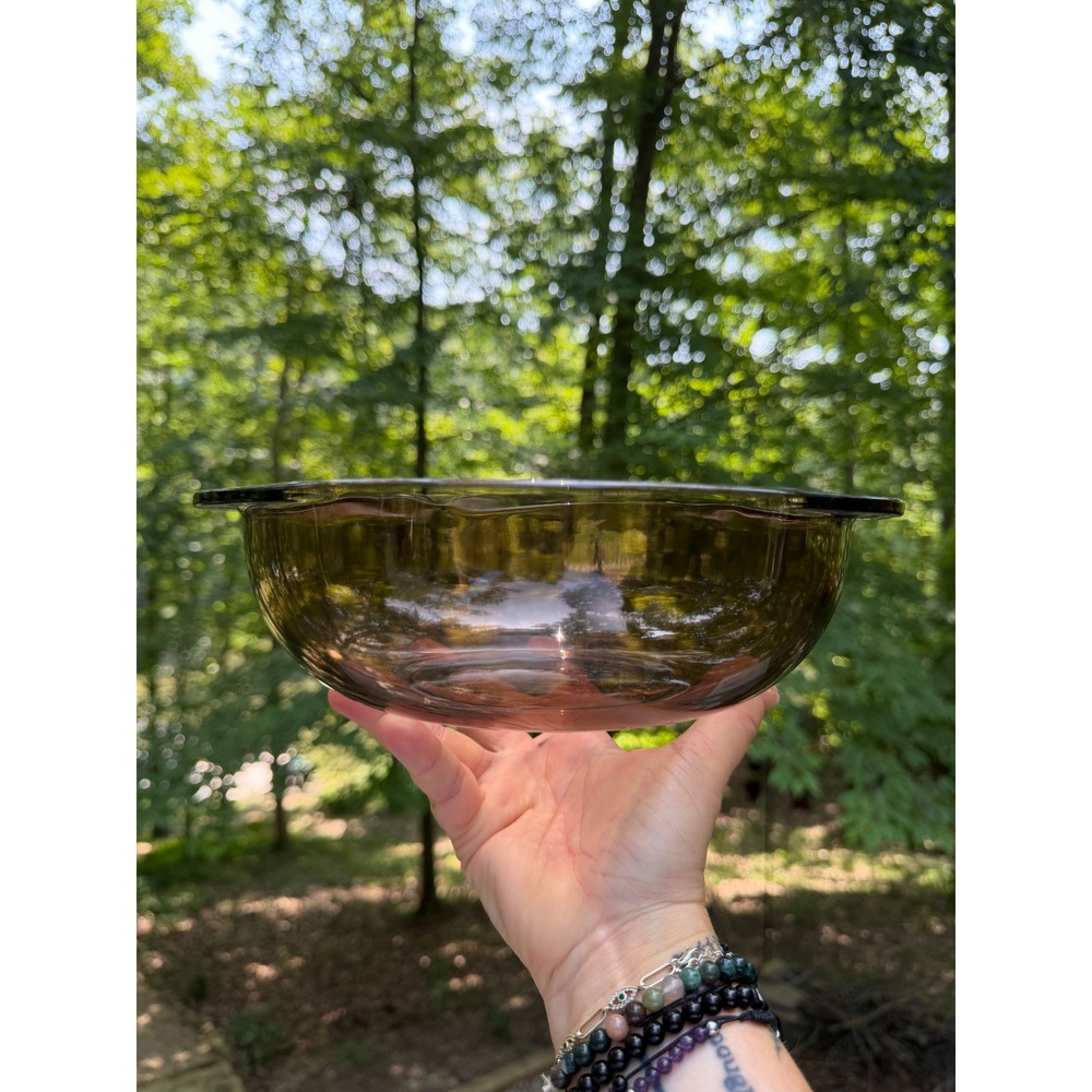 Vintage Pyrex Fireside Smoked Glass Mixing Bowl 024 2L | Brown Amber Glass Dish